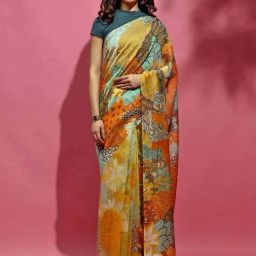 Navyasa By Liva Mustard Printed Saree-picture-47