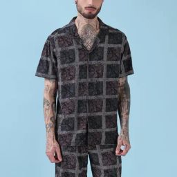 Showoff Black Cotton Relaxed Fit Printed Co-Ord Set-picture-45