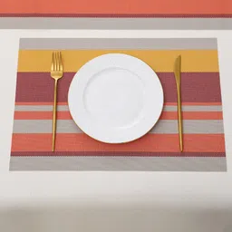 HOKIPO Set Of 7 Multi-Stripes Tablemats with Table Runner image 3