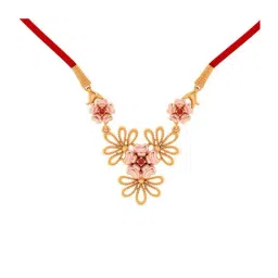 P.C. Chandra Jewellers 14k Yellow Gold Multiple Flowers Designed Gold Elegance Necklace for Women & Girls-image-8