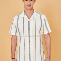 7 Alt By Pantaloons Stone Gray Relaxed Fit Striped Shirt-picture-34