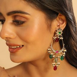 Yinara Women Contemporary Chandbalis Earrings-image-7
