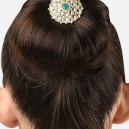 Zaveri Pearls Gold Tone Traditional Kundan Hair Bun Pin-ZPFK11598-100