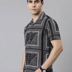 Bushirt Black  Regular Fit Printed Shirt-picture-30