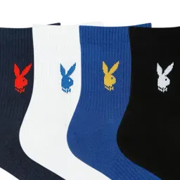 SocksXpress Playboy Multicolor Printed High Ankle Socks Set of 4 Socks image 4
