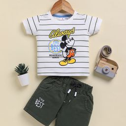 TODOS Boys Striped Round Neck Pure Cotton T-Shirt With Shorts-26