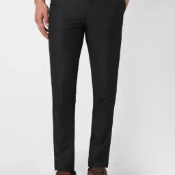 Van Heusen Black Skinny Fit Texture Trousers-picture-1