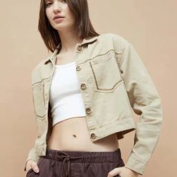 Fame Forever By Lifestyle Beige Cotton Regular Fit Jacket-image-35