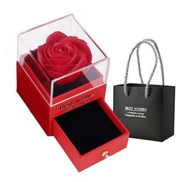Ascension Red & Transparent Preserved Rose Flower Gift Box-31