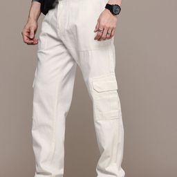 WROGN Men Relaxed Fit Pure Cotton Cargo Jeans-image-35