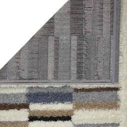 Obsessions Multicolor Polypropylene & Polyester Striped Shaggy Bedside Runner image 4