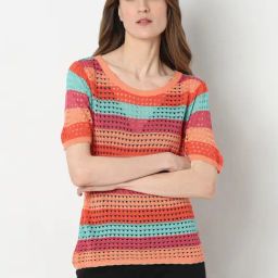Vero Moda Multicolor Self Design Top-12