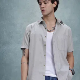 R.Code by The Roadster Life Co. Solid Classic Opaque Casual Shirt-image-55
