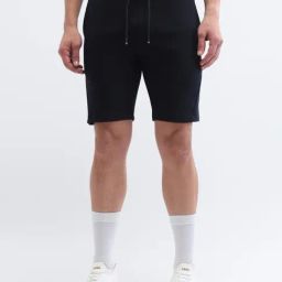 Uspa Active Navy Cotton Slim Fit Sports Shorts-image-49
