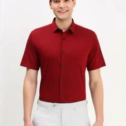 Allen Solly Maroon Slim Fit Texture Shirt-image-20