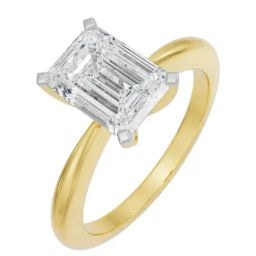 Emori 14k Yellow Gold & Diamond 2 CT Emerald Cut Engagement Ring-image-34