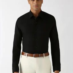 Peter England Black Cotton Slim Fit Shirt-picture-21