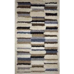 Obsessions Multicolor Polypropylene & Polyester Striped Shaggy Bedside Runner image 2