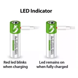 KP 1.5 V DC AA Rechargeable Lithium-Ion Battery 2600 mWh With Type-C Charging Cable (Pack of 4) image 2
