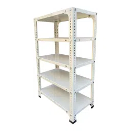 Menage 36x24x12 Inch 5 Shelf Metal Ivory Slotted Angle Rack-image-14