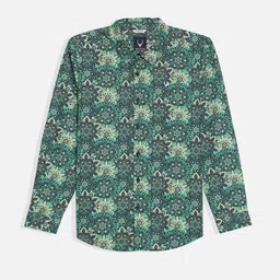 Allen Solly Junior Boys Spread Collar Floral Printed Cotton Slim Fit Casual Shirt-picture-1