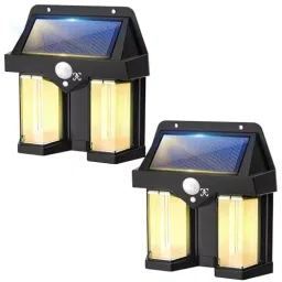 GIGAWATTS ‎Solar Induction Wall lamp ABS Black, ‎CL-228 (Pack of 2 Pcs)-0
