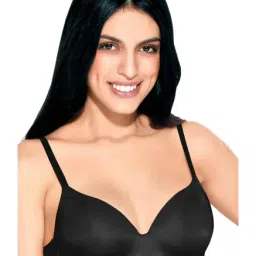 Enamor Black Non Wired Padded T-Shirt Bra-15