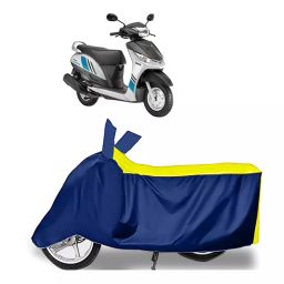Auto Pearl Two Wheeler Cover for Yamaha Alpha - Yellow, Blue-image-4