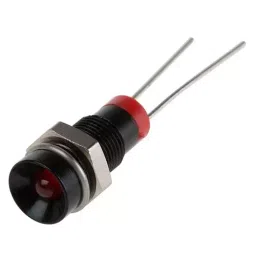 RS PRO Red Panel Mount Indicator 2V DC, Mounting Hole Size 6 mm, Termination Type Lead Pin, Model No 211819-10