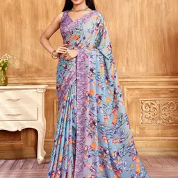 Panzora Printed Saree With Unstitched Blouse Piece-image-84