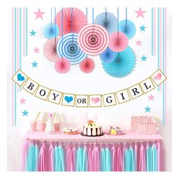 AMFIN® (Pack of 15) Baby Shower Props for Decoration Boy or Girl Banner Combo Baby Shower Decoration Items Set Decoration Decoration for Baby Welcome- Blue & Pink-picture-14