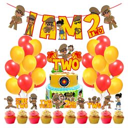 Zyozi Little Singham Theme 2nd Birthday for Boys Birthday Decoration Kit, Yellow And Red - Pack of 37-image-92