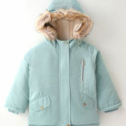 Kookie Kids Full Sleeves Solid Color Hooded Winter Jacket - Blue-picture-23