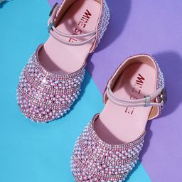 Mine Sole Pearl Detailed Half Cut Sandals - Pink-image-28
