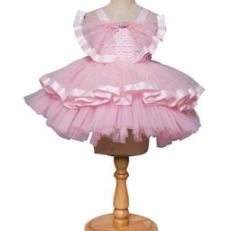 TINY MINY MEE Sleeveless Bow Applique & Smock Detailed Dress - Pink-image-56