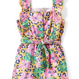 Babyhug Cotton Knit Sleeveless Jumpsuit with Floral Print - Pink-image-72