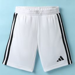 Adidas Kids Knit Shorts with Tape Detailing - White-image-99