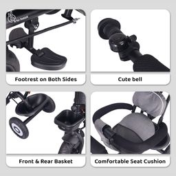R for Rabbit Tiny Toes T40 Plus Tricycle - Grey & Black image 5
