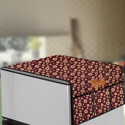 The Furnishing Tree Coffee Brown Printed Refrigerator Cover-image-75