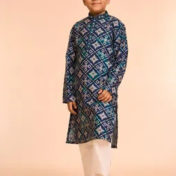 Manyavar Boys Floral Printed Kurta with Pyjama-image-78