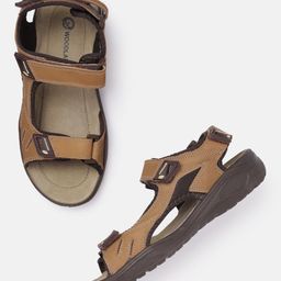 Woodland Men Open-Toe Leather Comfort Sandals-picture-36