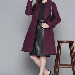 Chemistry Women Notched Lapel Longline Overcoat-picture-55