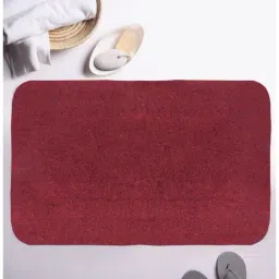BIANCA Ultra-Soft Fluffy Bath Mat With Non-Slip Rubber Backing -1pc Large (plush) solid-red-1
