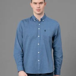 Red Tape Cool Blue Regular Fit Cotton Shirt-image-70