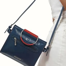 Hidesign EOSS Blue Medium Leather Cross Body Bag-image-92