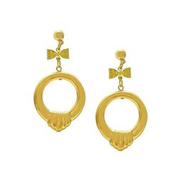 MEMOIR Gold-Plated Knot Design Drop Earrings-image-94