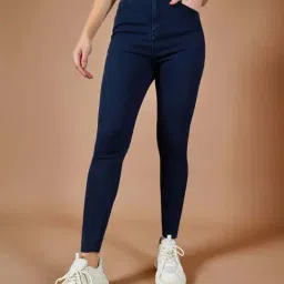 DOLCE CRUDO Navy Plain Jeans-image-20