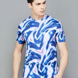 KAPPA Blue Regular Fit Printed Sports T-Shirt-image-15