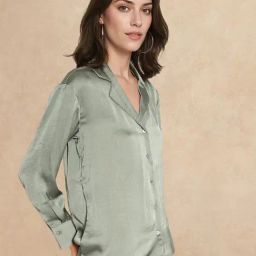 RAREISM Green Polyester Solid Long Sleeves Top-12