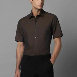Louis Philippe Brown Cotton Regular Fit Printed Shirt-image-93